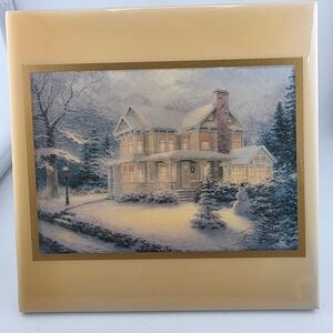 Vtg Thomas Kinkade Victorian Christmas II tabletop or hanging  art